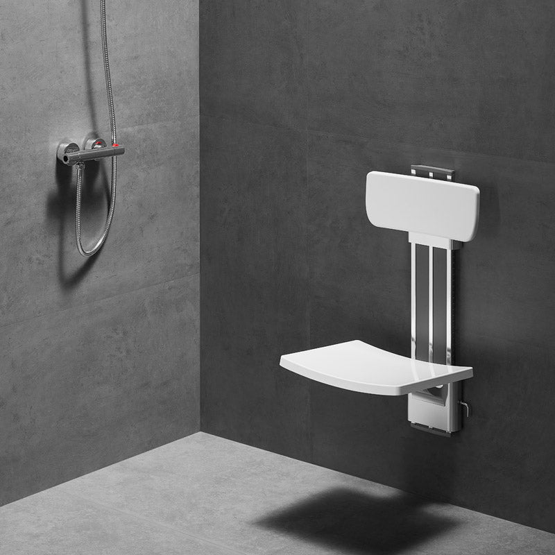 Wall Fixed Shower Seat With Backrest Adjustable