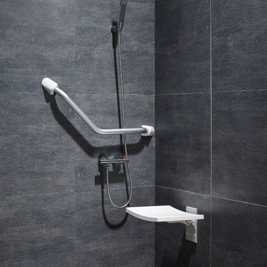 Angled Shower Grab Bar For Bath