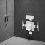 Height Adjustable Shower Seat With Grips And Backrest