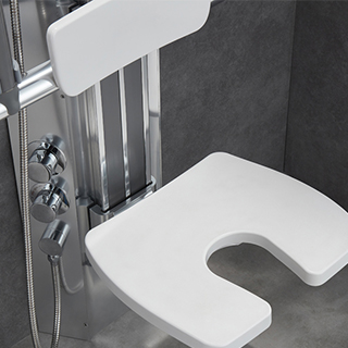 Multi-Functional Adjustable Seating Shower Facility for Elderly