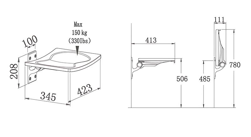 Foldable Wall-Mounted Seat SA-A425