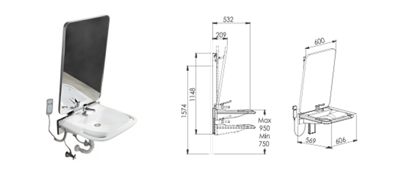 Electric Adjustable Washbasin