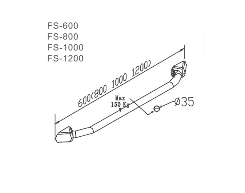 FS-600 FS-800 FS-1000 FS-1200 Shower Grab Bar for Elderly Care in Bathroom