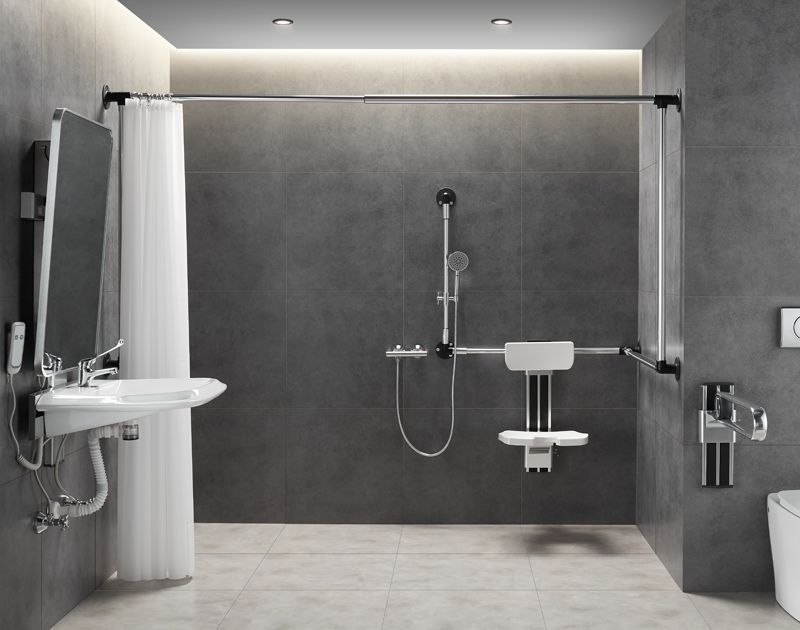 Handrails and Shower Curtain Rails: Two-in-One Safety Solution for Bathrooms