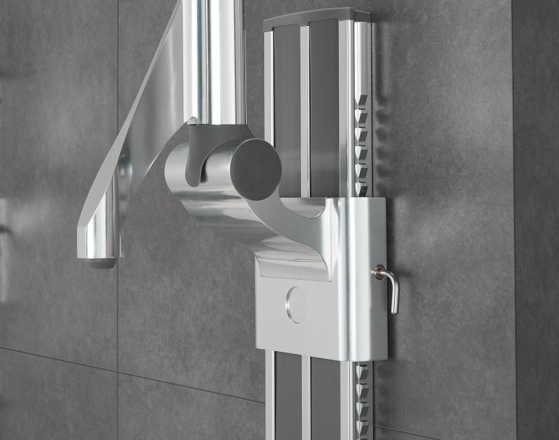 HB-L680 Chrome ADA Adjustable Shower Grab Rails for Bathroom