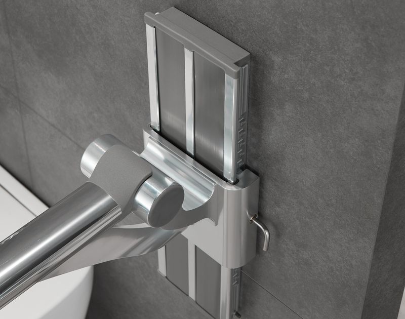 HB-L680 Chrome ADA Adjustable Shower Grab Rails for Bathroom