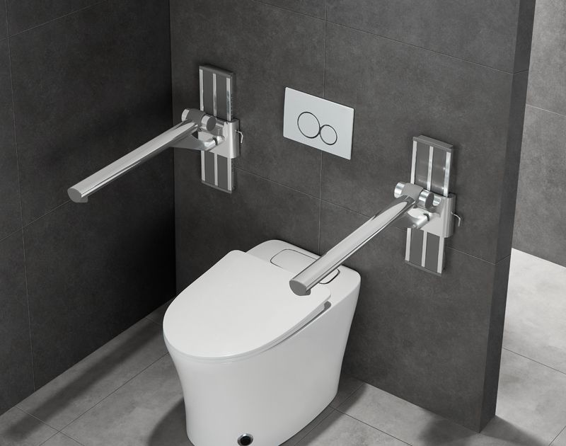 HB-L680 Chrome ADA Adjustable Shower Grab Rails for Bathroom