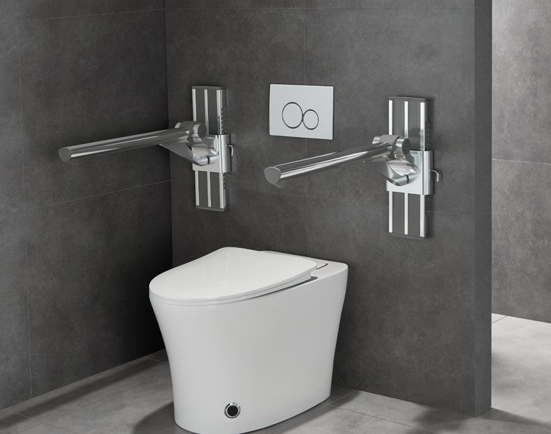 HB-L680 Chrome ADA Adjustable Shower Grab Rails for Bathroom