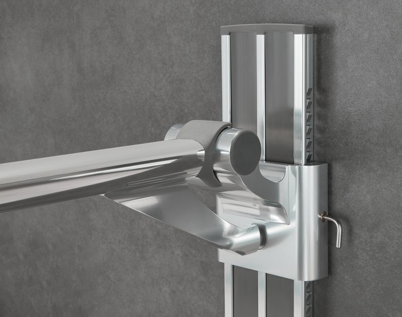 HB-L680 Chrome ADA Adjustable Shower Grab Rails for Bathroom
