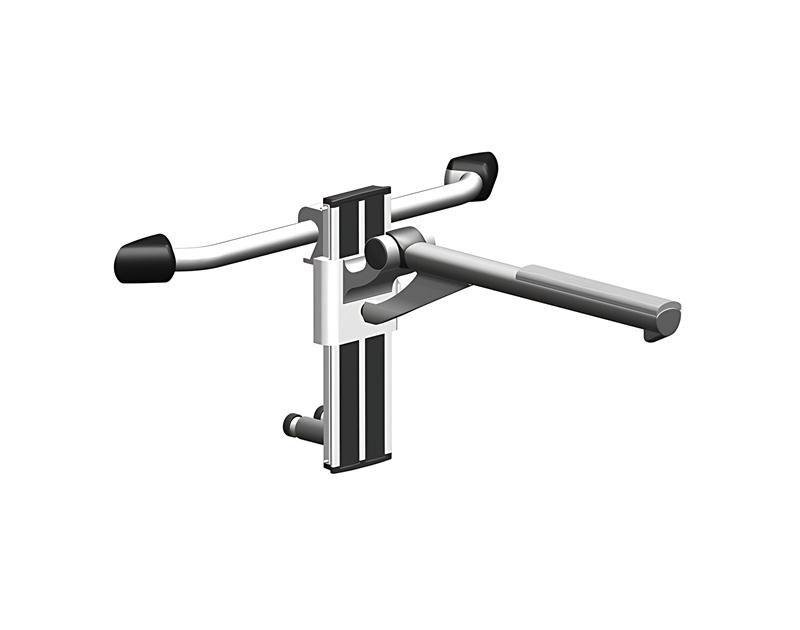 HD-L680 Chrome Adjustable Hanging Grab Rails with Wood Top