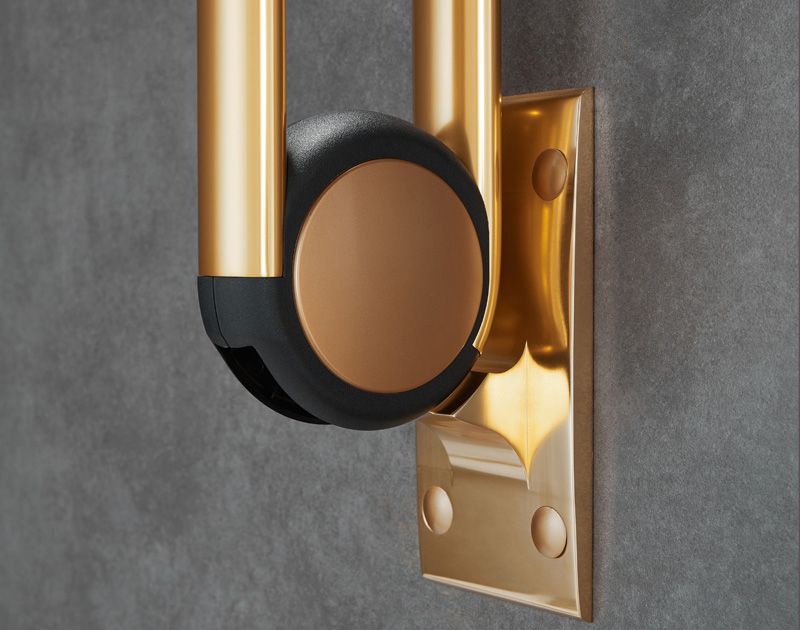 XHA-U622 Gold U Shaped Hinged Foldable Toilet Grab Rails: Gold Edition for a Luxurious Bathroom