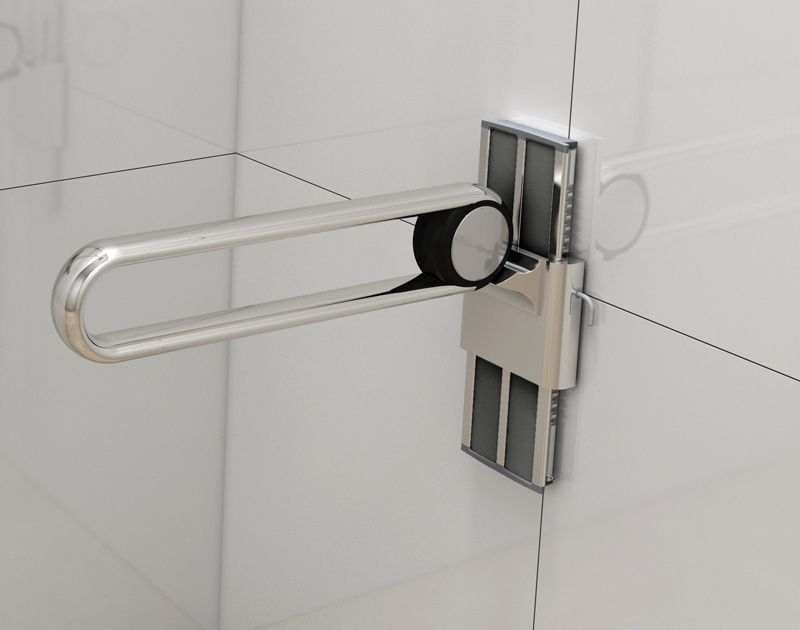 XHB-U658 Chrome U Shaped Height Adjustable Shower Grab Rails for Bathroom