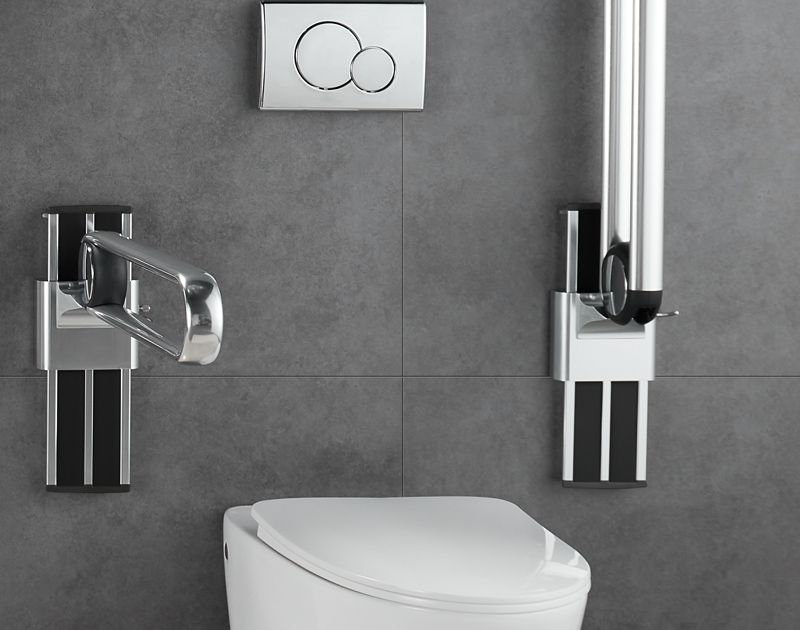 XHB-U658 Chrome U Shaped Height Adjustable Shower Grab Rails for Bathroom