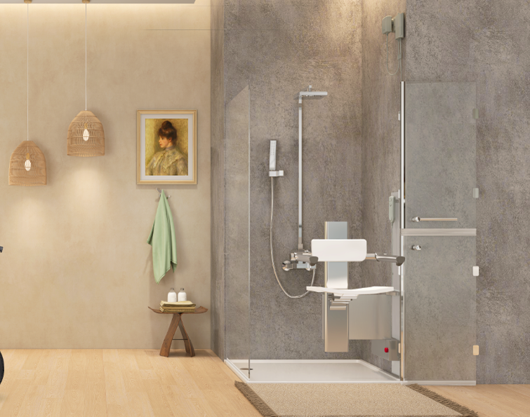 XJ-425 Electric Lift and Rotate Shower Chair For Elderly