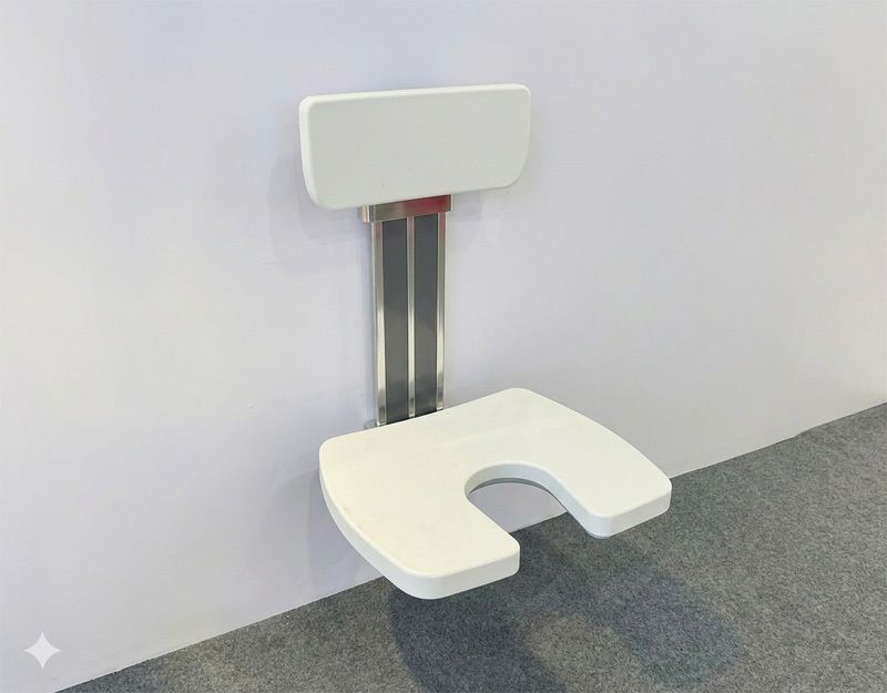 SA-B420+B-B340  Extended Height Adjustable U-Shaped Shower Chair with Backrest