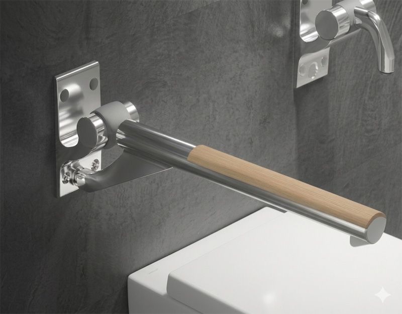 HA-L650M Elegant Wood Grab Toilet Grab Rails for Elderly and Handicap Care