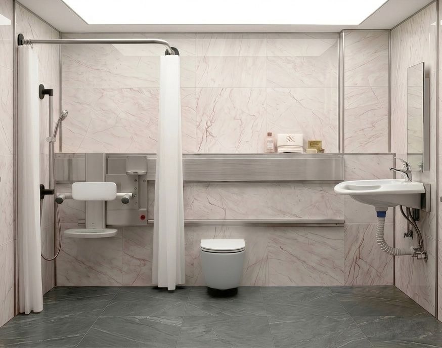 Aicube OmniTrack™ Accessible Care Modular  Bathroom System