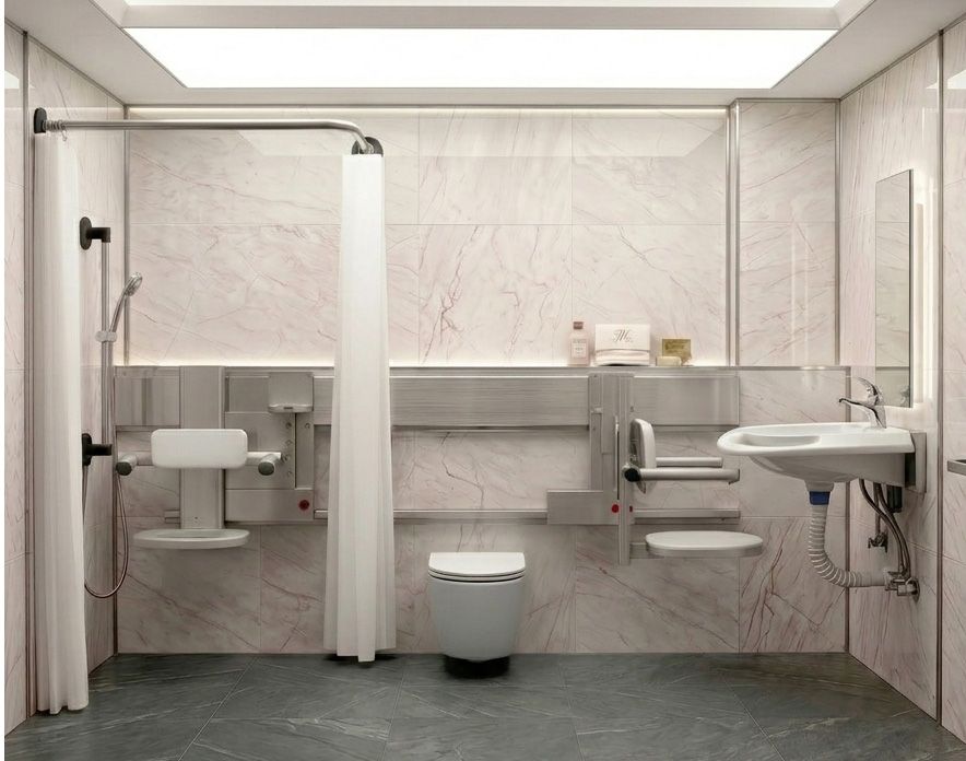 Aicube OmniTrack™ Accessible Care Modular  Bathroom System